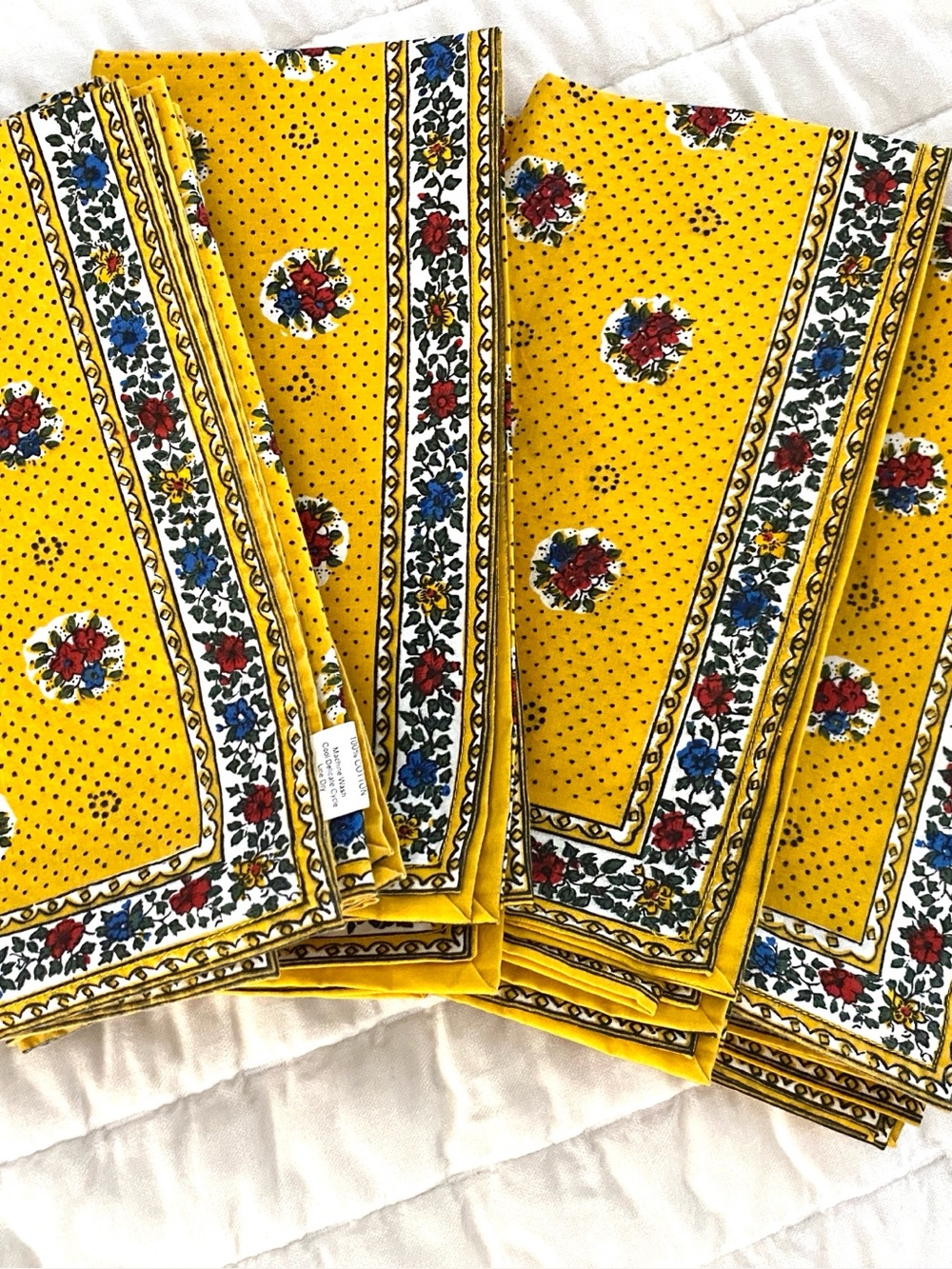 12 French country fabric table napkins